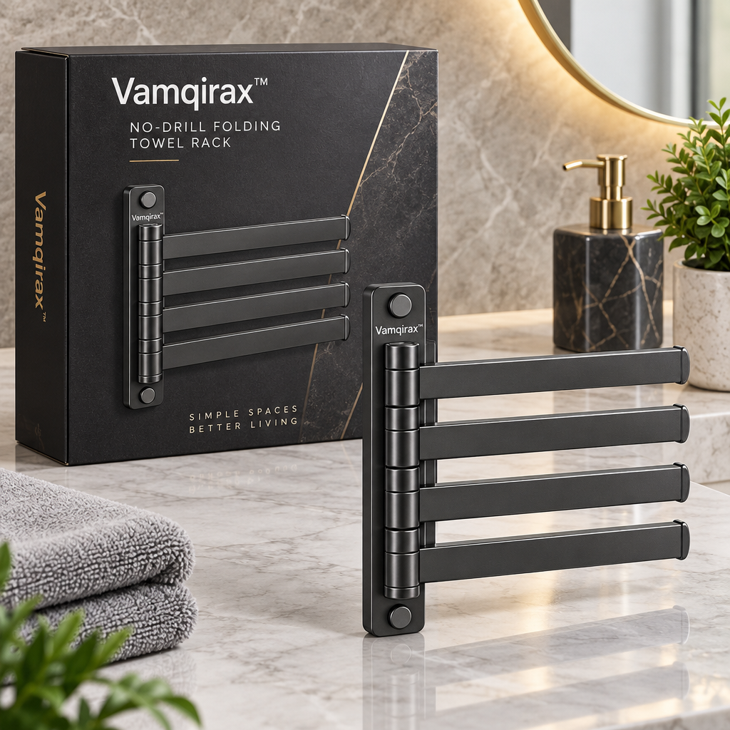 Vamqirax™ No-Drill Folding Towel Rack image 6
