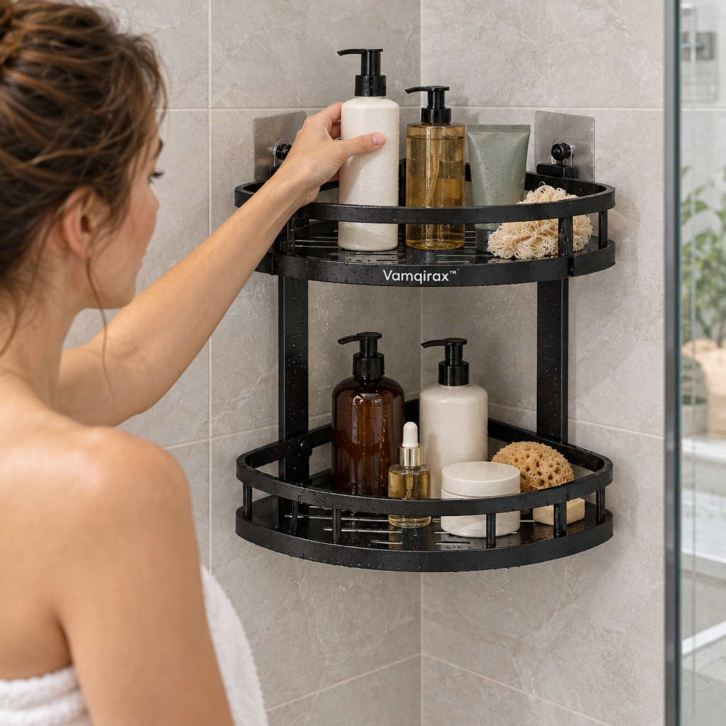Vamqirax™ Corner Bathroom Storage Rack image 3