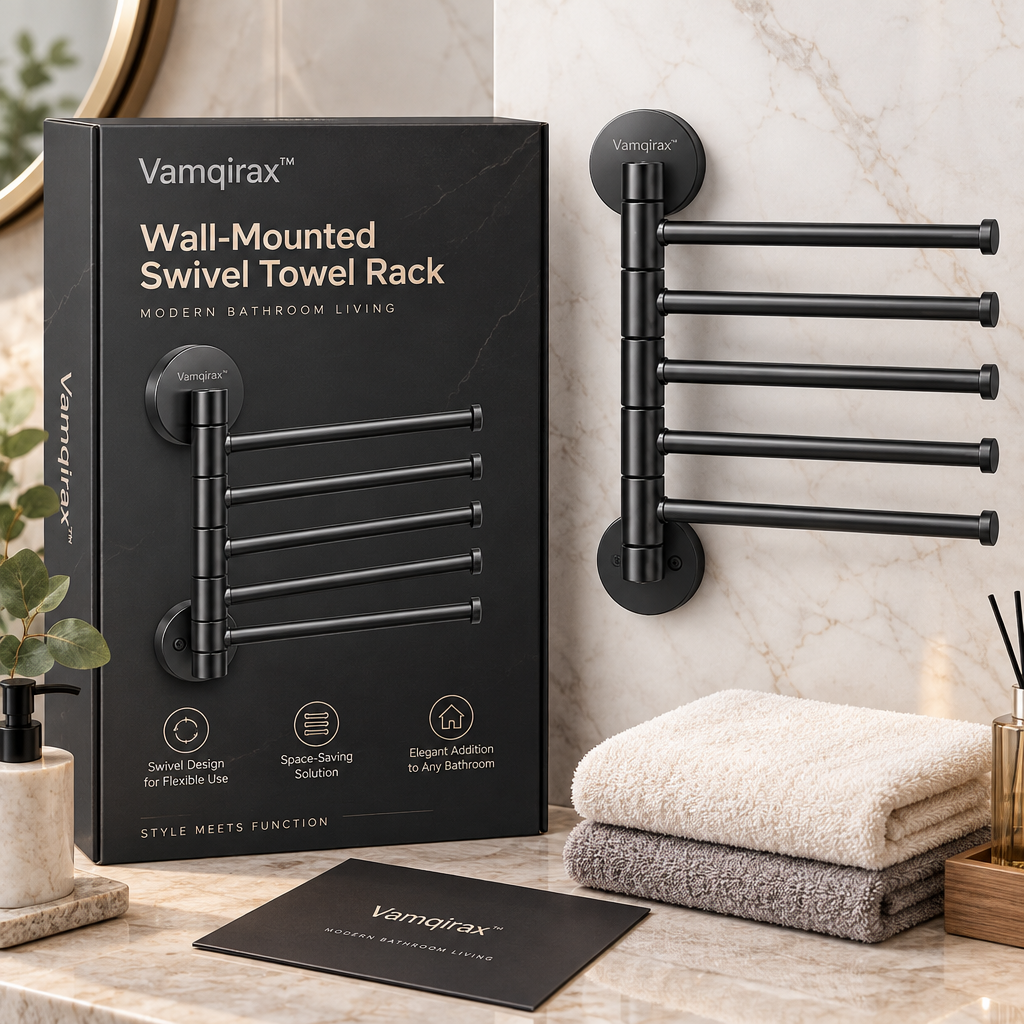 Vamqirax™ Wall-Mounted Swivel Towel Rack image 6