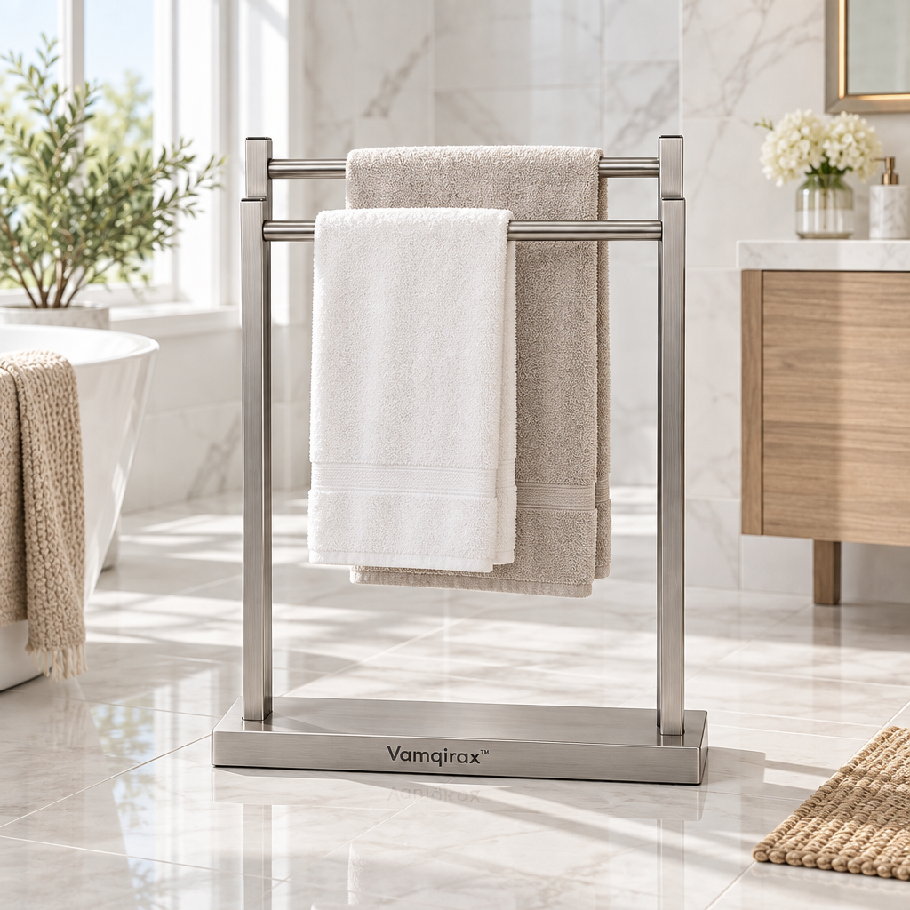 Vamqirax™ Freestanding Double-Rail Towel Rack image 1