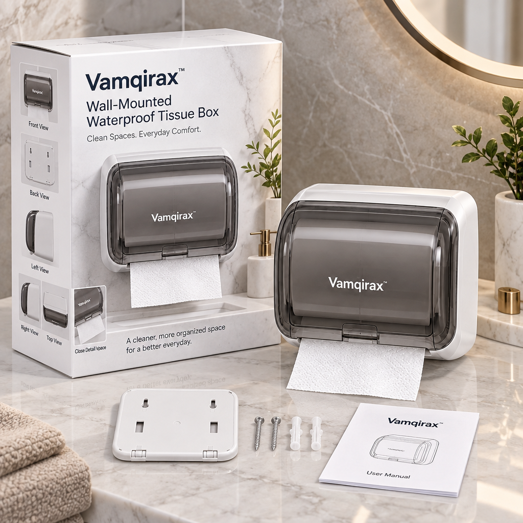 Vamqirax™ Wall-Mounted Waterproof Tissue Box image 6
